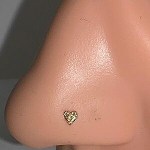 10kt gold solid nugget nose Stud